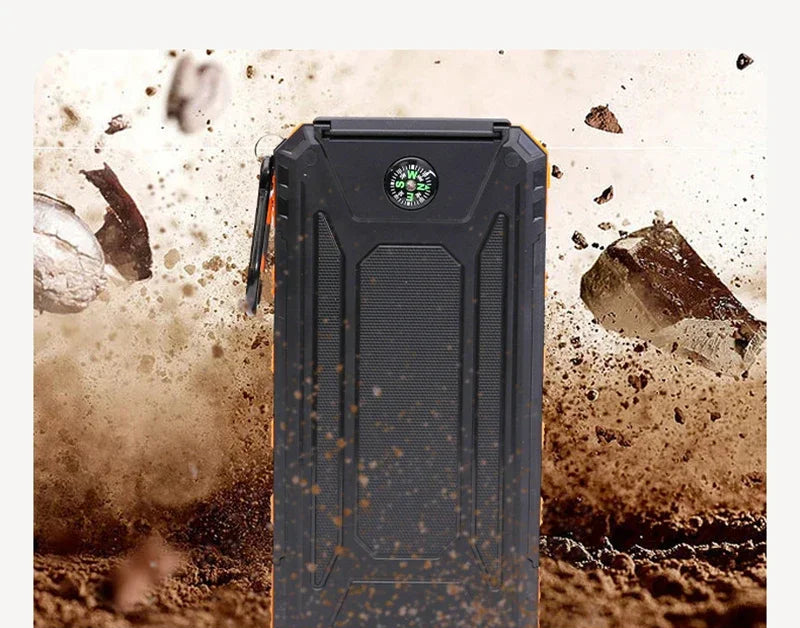 CALORA_ Pulse SOLAR | 20.000mAh Zonne-energie Sterke Power Bank - Draagbare Oplader met Zaklamp