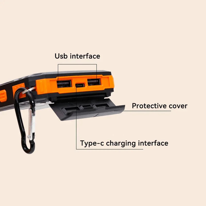 CALORA_ Pulse SOLAR | 20.000mAh Zonne-energie Sterke Power Bank - Draagbare Oplader met Zaklamp