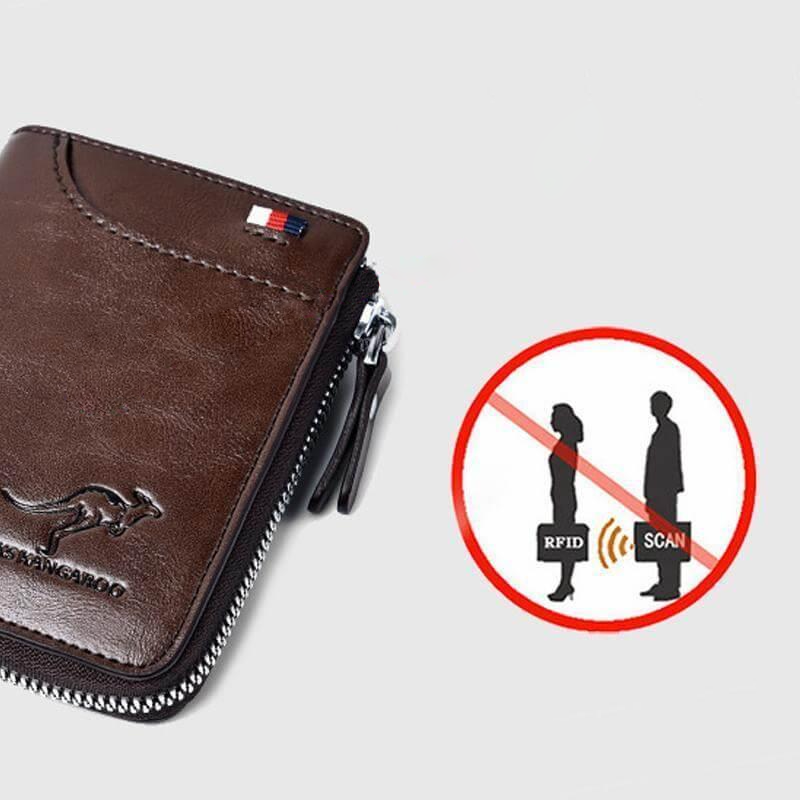 CALORA_ RFID Beschermde Leren Portemonnee - Veiligheid en Stijl met Anti-Diefstal Functie