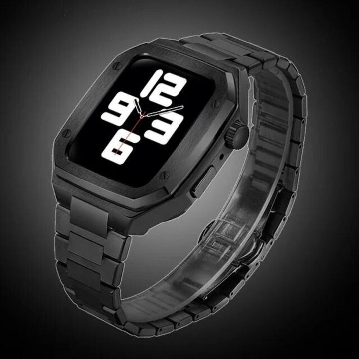 CALORA_ RVS Apple Watch Mod met Duurzaam Rubber Band en Schokbestendig Ontwerp