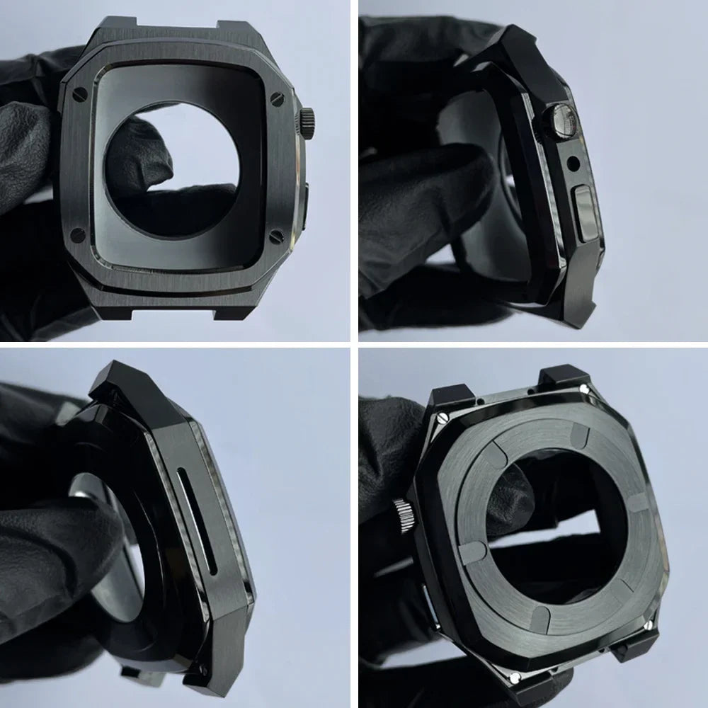 CALORA_ RVS Apple Watch Mod met Duurzaam Rubber Band en Schokbestendig Ontwerp