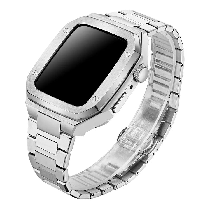 CALORA_ RVS Apple Watch Mod met Duurzaam Rubber Band en Schokbestendig Ontwerp
