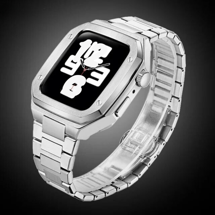 CALORA_ RVS Apple Watch Mod met Duurzaam Rubber Band en Schokbestendig Ontwerp