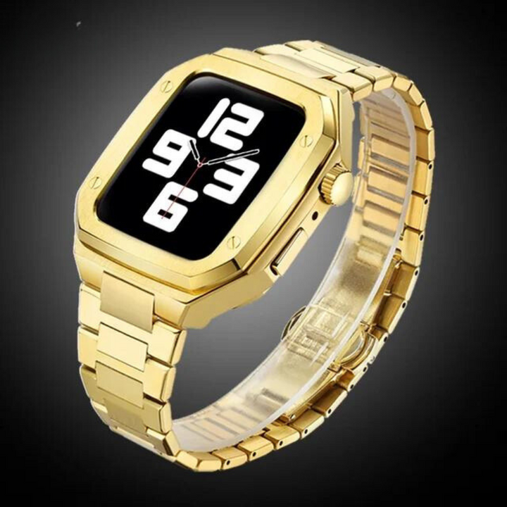 CALORA_ RVS Apple Watch Mod met Duurzaam Rubber Band en Schokbestendig Ontwerp