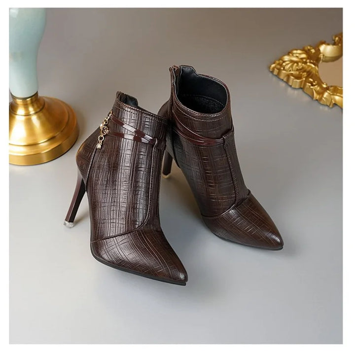 CALORA_ Ravena | Elegante Hoge Hak Enkellaarsjes voor Dames