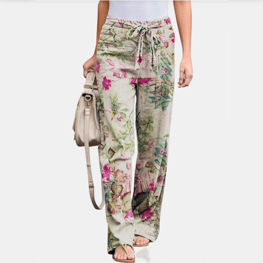 CALORA_ Relaxte en comfortabele Katoenen Broek met print