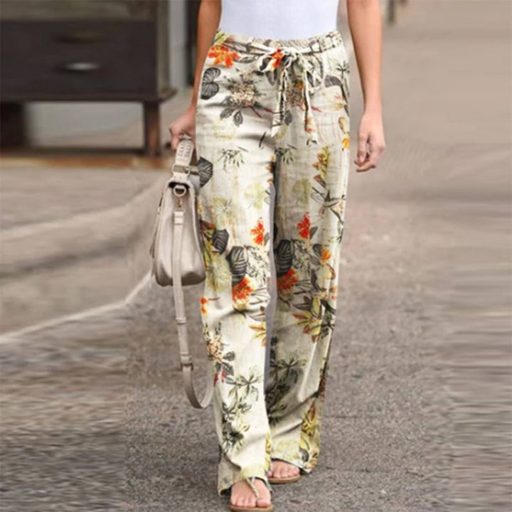 CALORA_ Relaxte en comfortabele Katoenen Broek met print