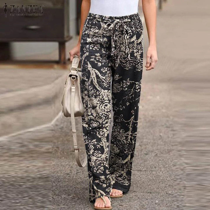 CALORA_ Relaxte en comfortabele Katoenen Broek met print