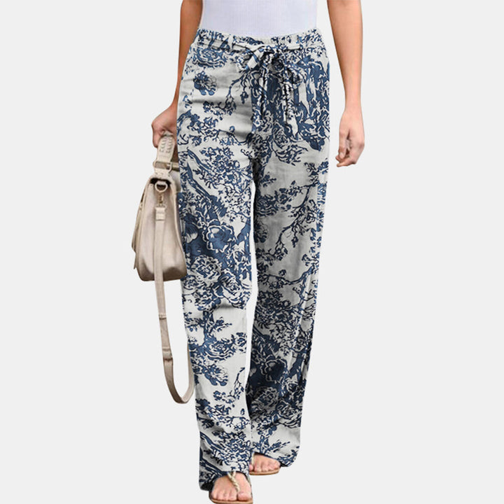 CALORA_ Relaxte en comfortabele Katoenen Broek met print