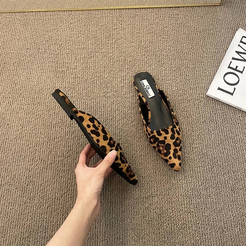 CALORA_ Renelle | Elegante Muiltjes met Luipaardprint