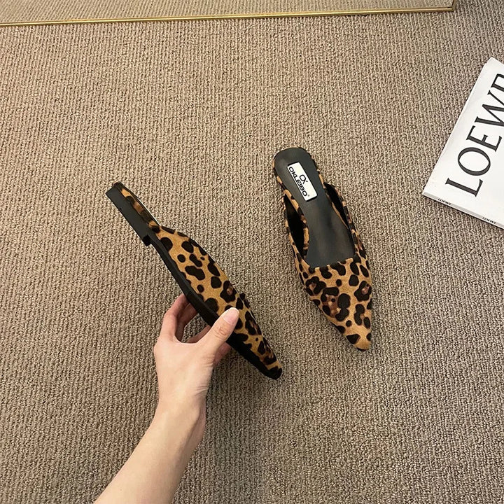 CALORA_ Renelle | Elegante Muiltjes met Luipaardprint
