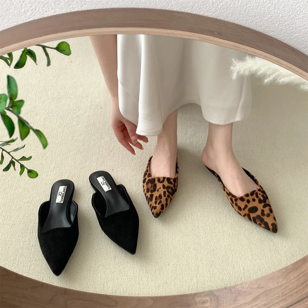 CALORA_ Renelle | Elegante Muiltjes met Luipaardprint