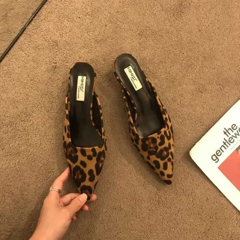 CALORA_ Renelle | Elegante Muiltjes met Luipaardprint