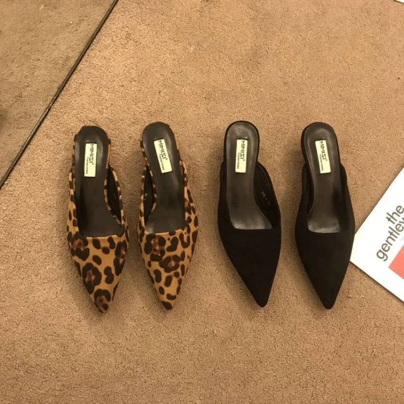 CALORA_ Renelle | Elegante Muiltjes met Luipaardprint
