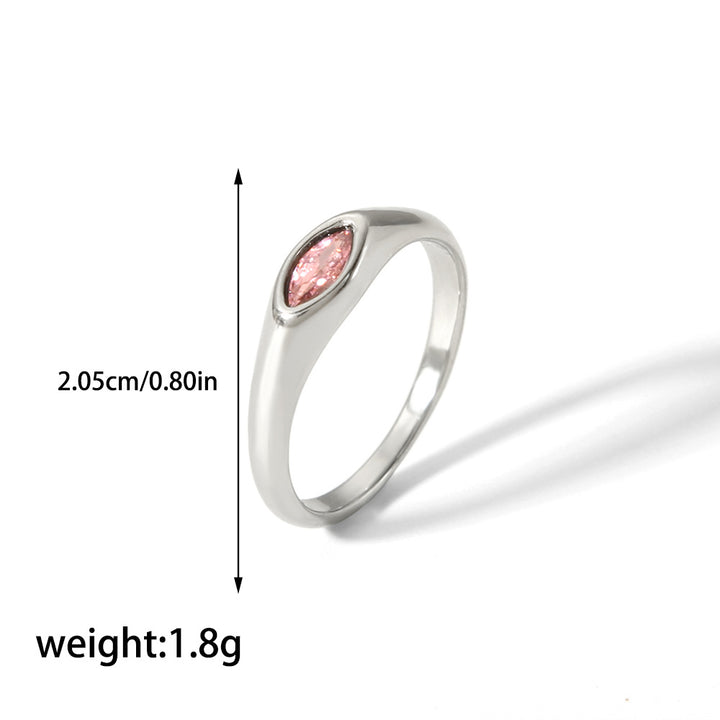 CALORA_ Retro Geometrische Ring van 18K Goud en RVS met Diamant voor Dames