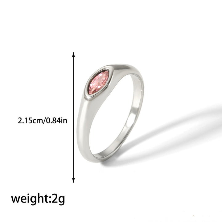 CALORA_ Retro Geometrische Ring van 18K Goud en RVS met Diamant voor Dames