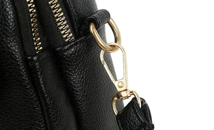 CALORA_ Retro Leren Dameshandtas met Schouderband en Compartmenten