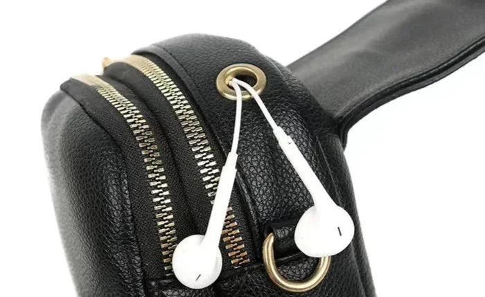 CALORA_ Retro Leren Dameshandtas met Schouderband en Compartmenten