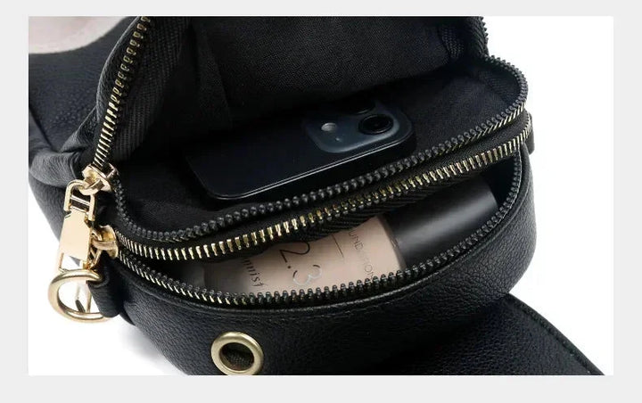 CALORA_ Retro Leren Dameshandtas met Schouderband en Compartmenten