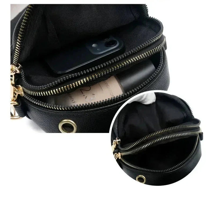 CALORA_ Retro Leren Dameshandtas met Schouderband en Compartmenten