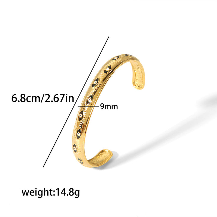 CALORA_ Retro Spirituele Diamanten Armband van 18K Goud in RVS voor Dames - Verstelbare Handsieraden