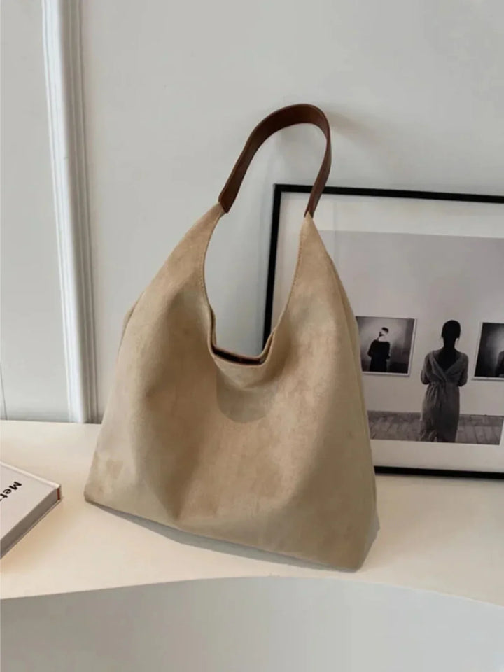 CALORA_ Retro Suede Large-Capacity Schoudertas voor Vrouwen
