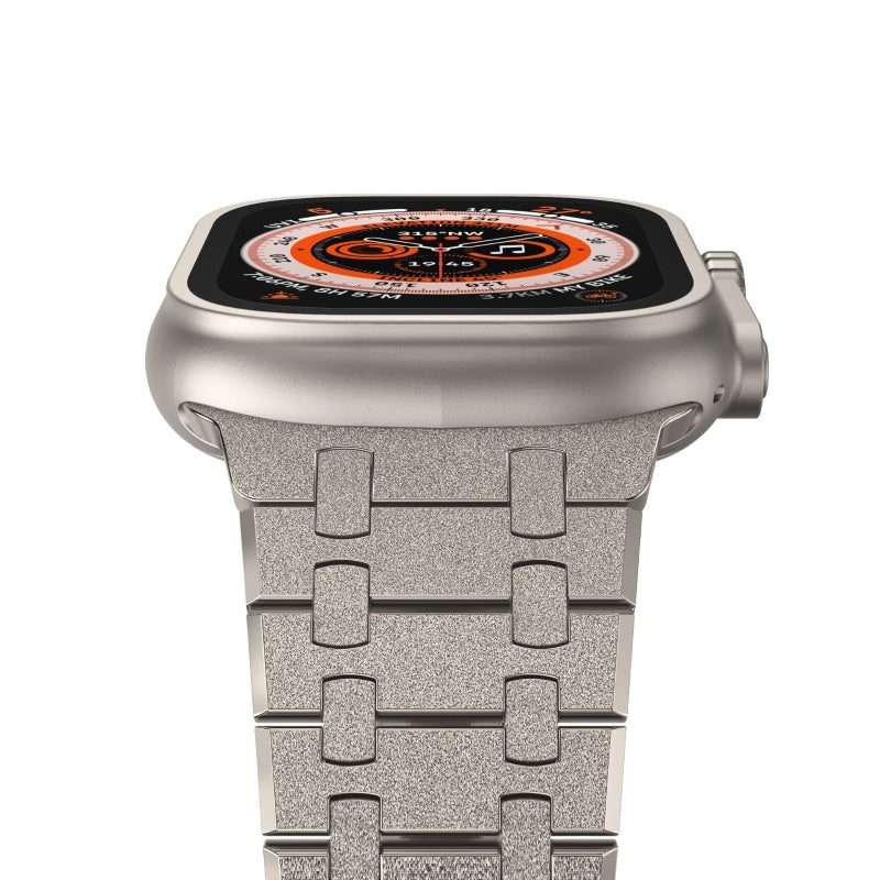 CALORA_ Roestvrijstalen Knipperende Dubbele Kettingband Voor Apple Watch