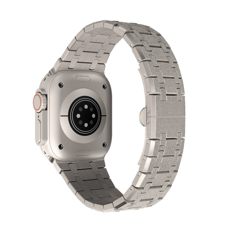 CALORA_ Roestvrijstalen Knipperende Dubbele Kettingband Voor Apple Watch