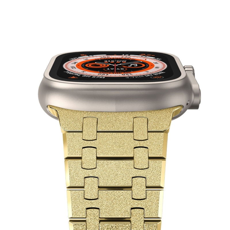 CALORA_ Roestvrijstalen Knipperende Dubbele Kettingband Voor Apple Watch
