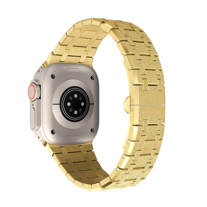 CALORA_ Roestvrijstalen Knipperende Dubbele Kettingband Voor Apple Watch