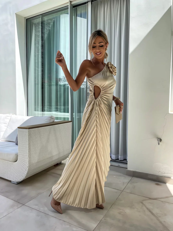CALORA_ Romantische Bloemenjurk Met One Shoulder En Elegant