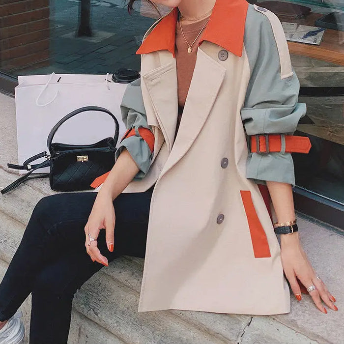 CALORA_ Dames Mid-Length Trenchcoat Windjack voor Frisse Herfstdagen