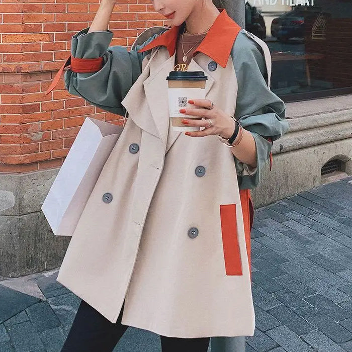 CALORA_ Dames Mid-Length Trenchcoat Windjack voor Frisse Herfstdagen