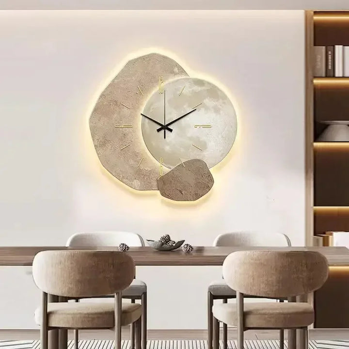 CALORA_ Rustige en Esthetische Wandklok van Natuurlijk Hout