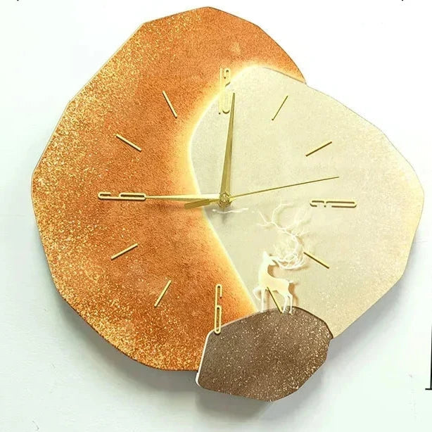 CALORA_ Rustige en Esthetische Wandklok van Natuurlijk Hout