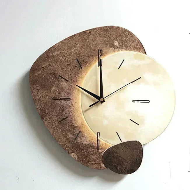 CALORA_ Rustige en Esthetische Wandklok van Natuurlijk Hout