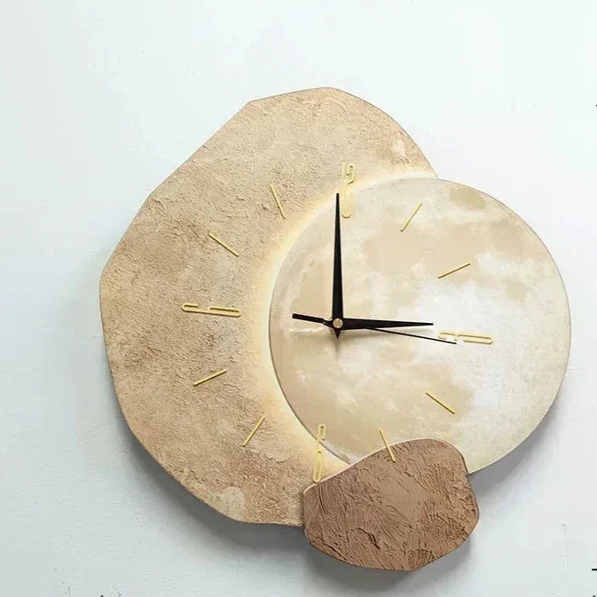 CALORA_ Rustige en Esthetische Wandklok van Natuurlijk Hout