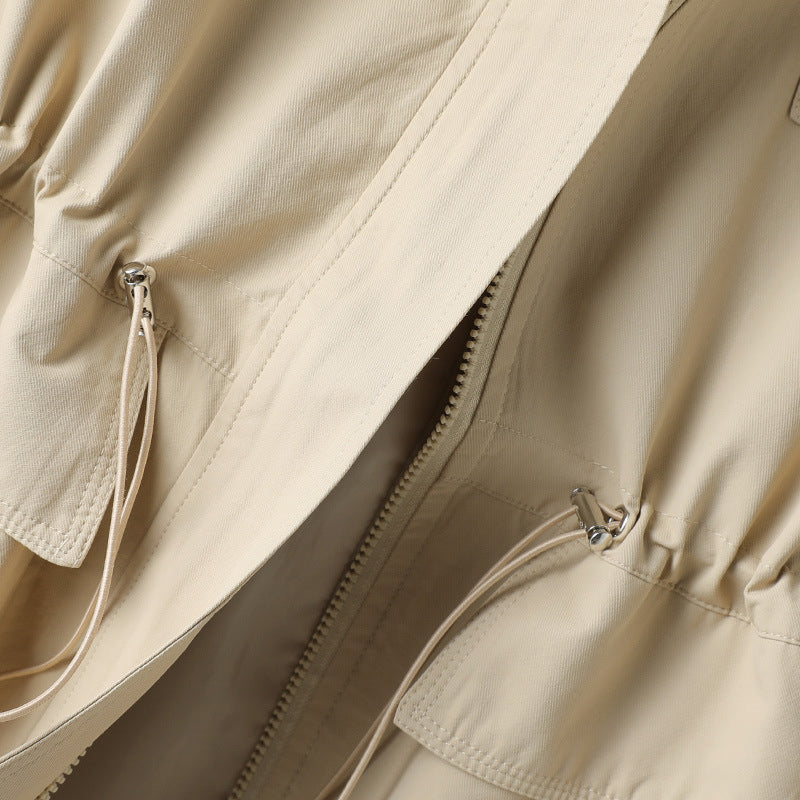 CALORA_ Dames Herfst Trenchcoat met Capuchon en Trekkoord voor Comfort