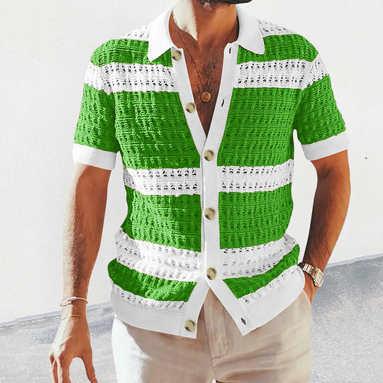 CALORA_ Salvar | Gebreide casual Overhemd