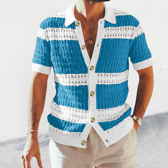 CALORA_ Salvar | Gebreide casual Overhemd