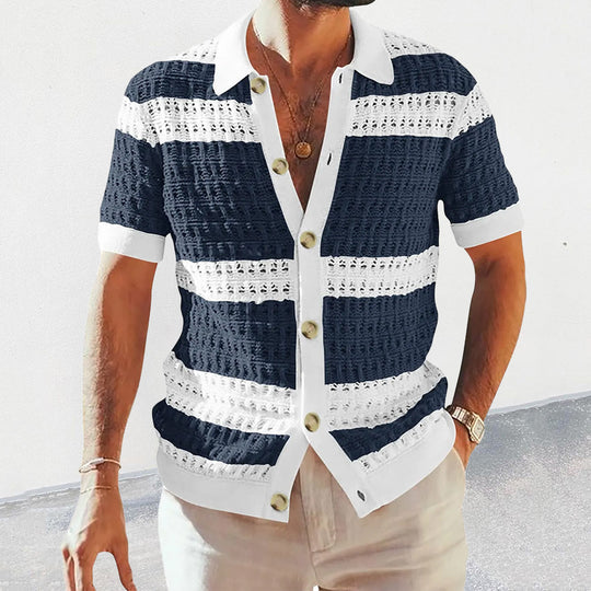 CALORA_ Salvar | Gebreide casual Overhemd