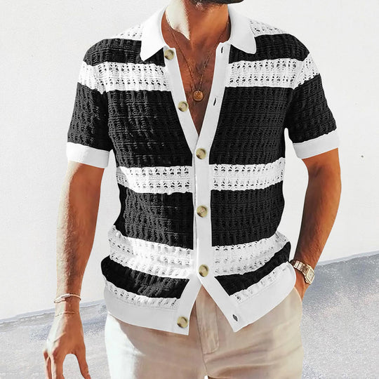 CALORA_ Salvar | Gebreide casual Overhemd
