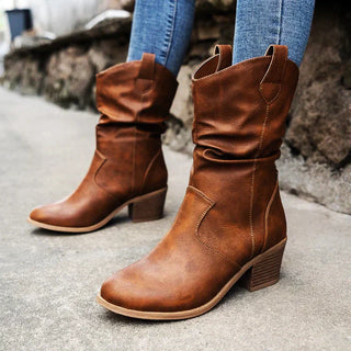 CALORA_ Selvie | Leren Western Cowboy Dames Laarzen