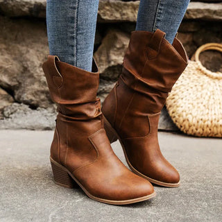 CALORA_ Selvie | Leren Western Cowboy Dames Laarzen