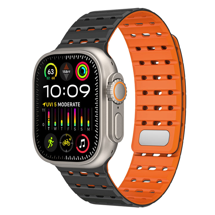 CALORA_ Siliconen Band Pro voor Apple Watch met Dubbel Sluitsysteem