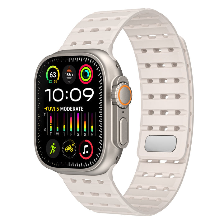 CALORA_ Siliconen Band Pro voor Apple Watch met Dubbel Sluitsysteem