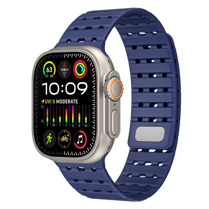 CALORA_ Siliconen Band Pro voor Apple Watch met Dubbel Sluitsysteem