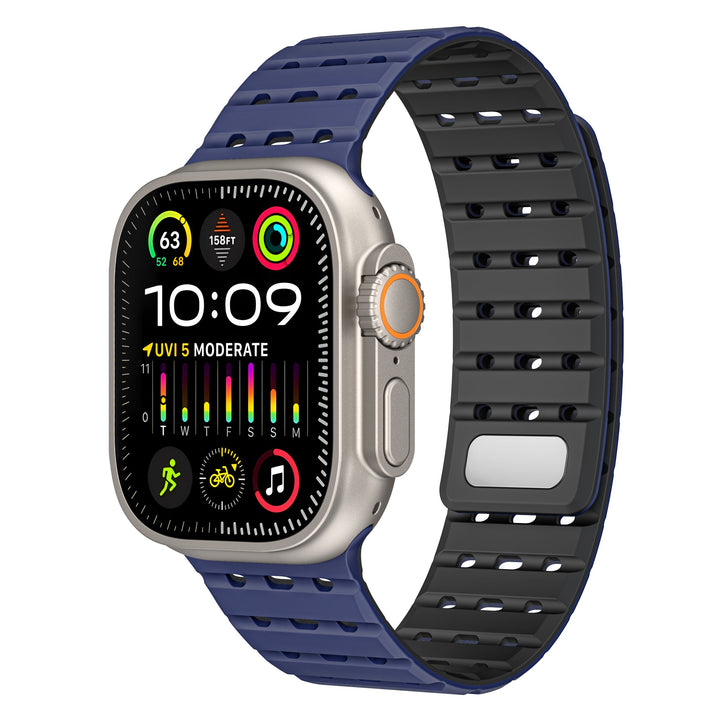 CALORA_ Siliconen Band Pro voor Apple Watch met Dubbel Sluitsysteem