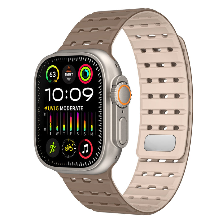 CALORA_ Siliconen Band Pro voor Apple Watch met Dubbel Sluitsysteem