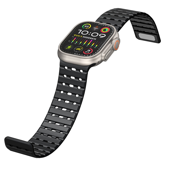 CALORA_ Siliconen Band Pro voor Apple Watch met Dubbel Sluitsysteem